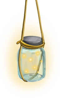 Hanging Jar with Fireflies